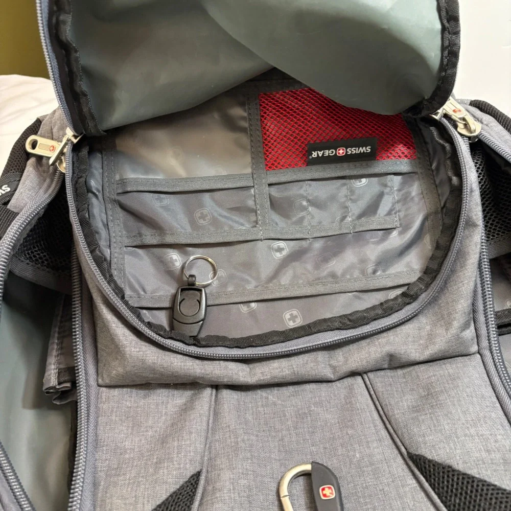 SwissGear ScanSmart Laptop‎ Backpack Gray Travel Business School Bag Heathered